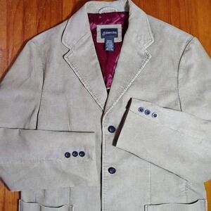 St Johns Bay Mens Medium Corduroy‎ Blazer Jacket Beige Lined Sport Coat